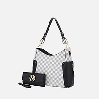 MKF Collection by Mia K. Penelope Circular Print Shoulder Handbag with Matching Wallet