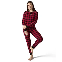 MeMoi Women's Buffalo Plaid Two-Piece PJ Set a Bag