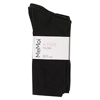 MeMoi Women's 6 Pair Pack Basic Rib/Flat Knit/Cable Crew Socks
