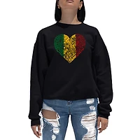 LA Pop Art One Love Heart - Women's Word Crewneck Sweatshirt