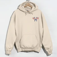 Simply Sage Market Women's Heavy Blend Hoodie - Embroidered USA Flags Bow, Classic Fit
