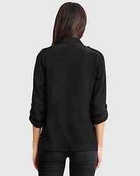 Belle & Bloom Womens Eclipse Rolled Sleeve Blouse