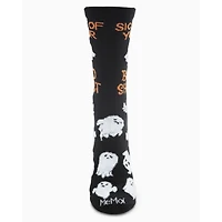 MeMoi Sick of Your Boo Sheet Ghostly Crew Socks