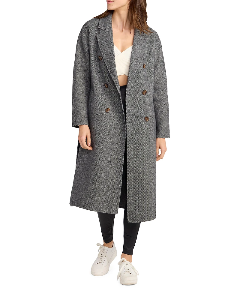Belle & Bloom Womens Standing Still Wool Blend Belted Coat