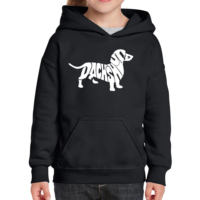 LA Pop Art Girls Word Hoodie - Dachshund