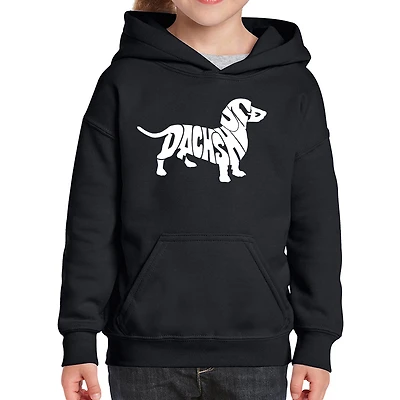 LA Pop Art Girls Word Hoodie - Dachshund