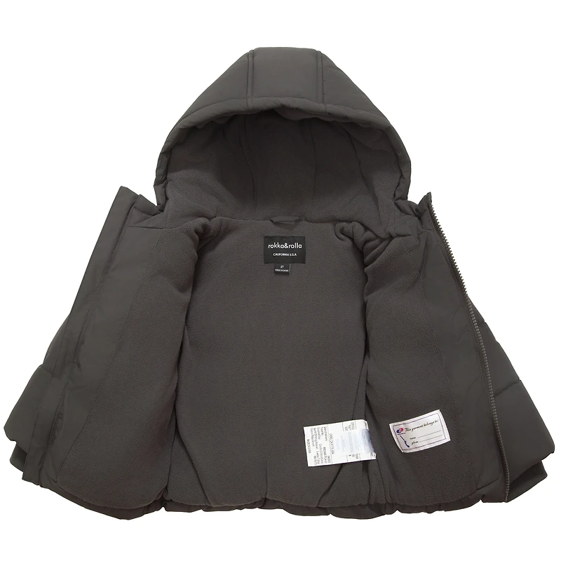 Rokka&Rolla Toddler Boys Water-Resistant Fleece-Lined Puffer Jacket