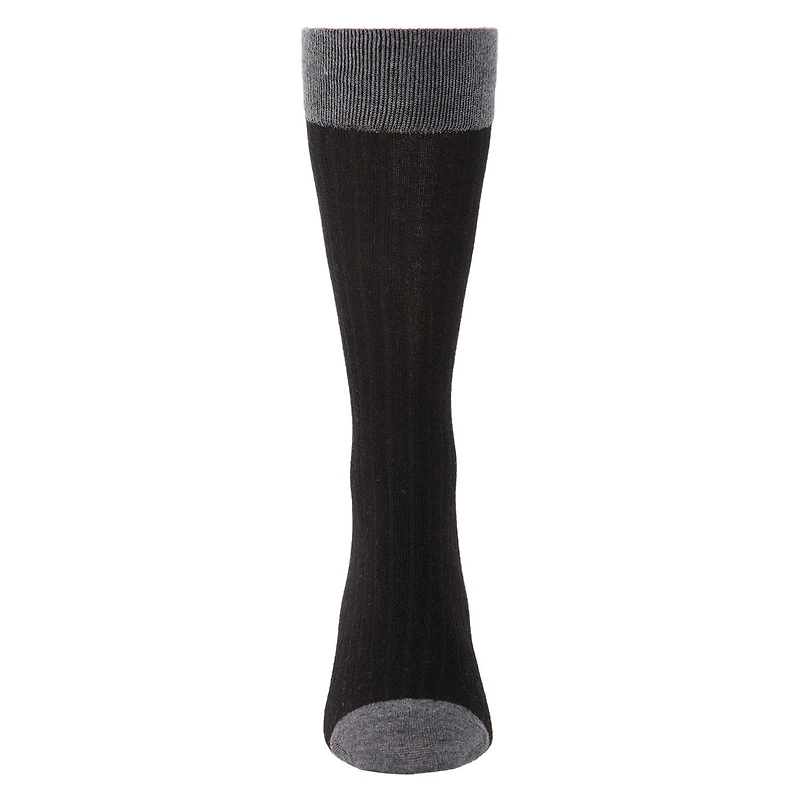 MeMoi Men's Rib Knit Luxuriously Soft Cashmere Crew Socks