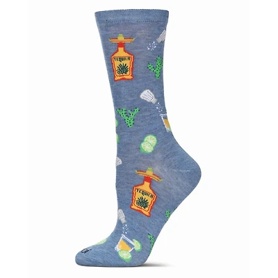 MeMoi Women's Tequila & Lime Rayon From Bamboo Crew Socks