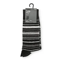 MeMoi Men's Slick Stripes Luxuriously Soft Cashmere Blend Crew Socks
