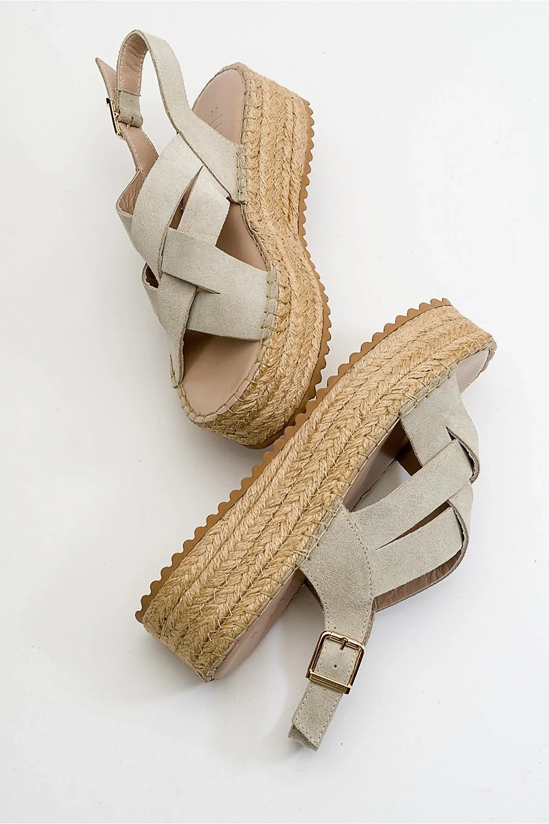 Forever & Always Womens Lontano Suede Leather Platform Sandals