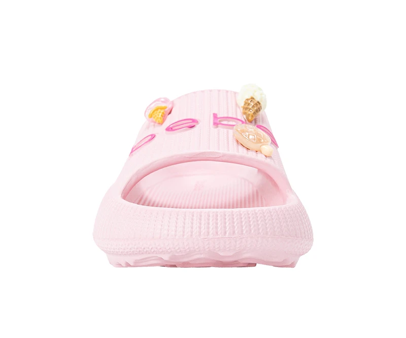 bebe Girl's EVA Slide Sandals with Ice Cream Charms
