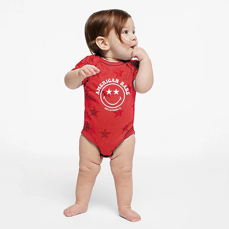The Juniper Shop - SmileyWorld American Babe Baby Short Sleeve Star Bodysuit
