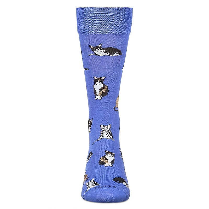 MeMoi Men's Multi Cat Rayon From Bamboo Crew Socks
