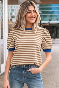 Threaded Pear Women's Elora Sleeve Contrast Trim Tee