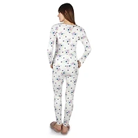 MeMoi Women's Scalloped Edge Floral Two-Piece PJ Set
