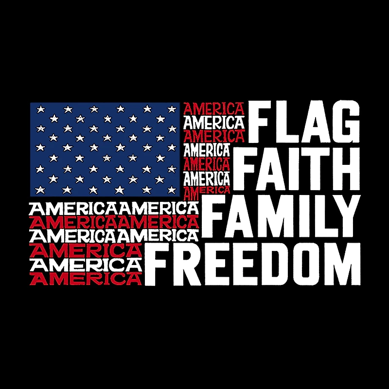 LA Pop Art Men's Word T-Shirt - Faith Flag