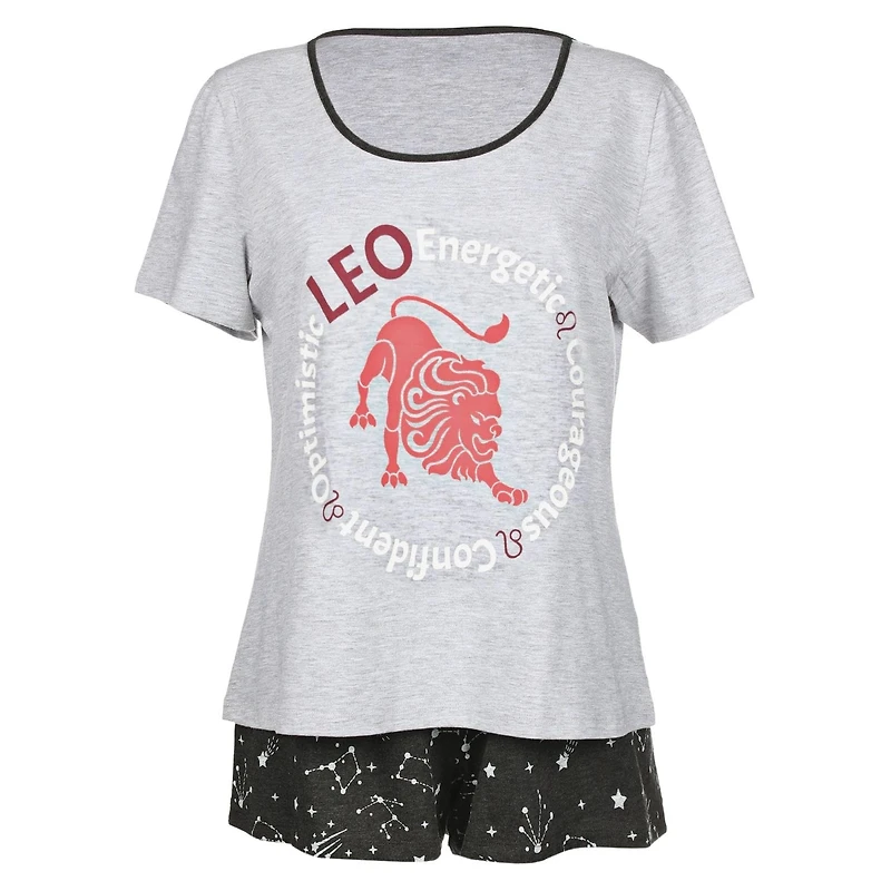 MeMoi Women's Leo Zodiac Sign PJ Short Set