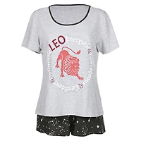 MeMoi Women's Leo Zodiac Sign PJ Short Set
