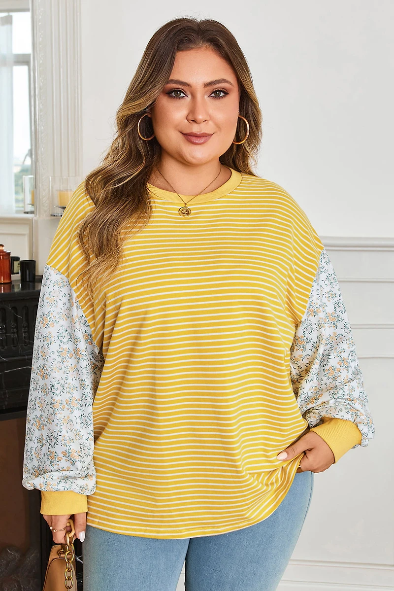 Threaded Pear Women's Evelyn Sleeve Patchwork Loose Top