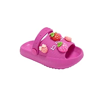bebe Toddler Girl's Eva Slide Sandals with Charm Detail Slip On Shoes