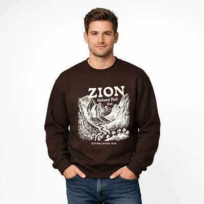 Simply Sage Market - Zion National Park Established 1919 Men's Graphic Sweatshirt