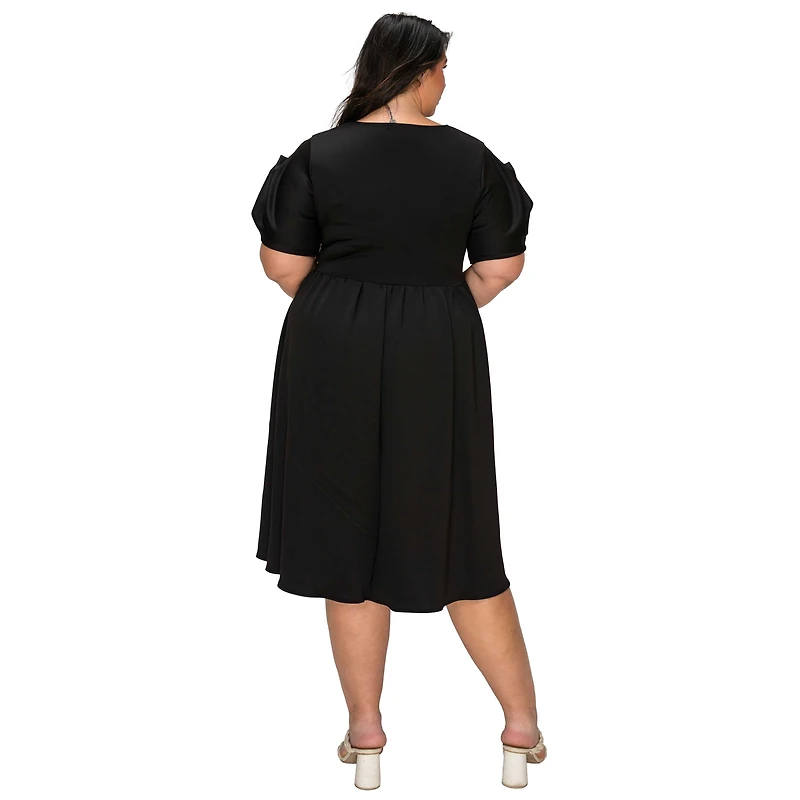 L I V D Women's Plus Rosie Florette Sleeve Midi Dress