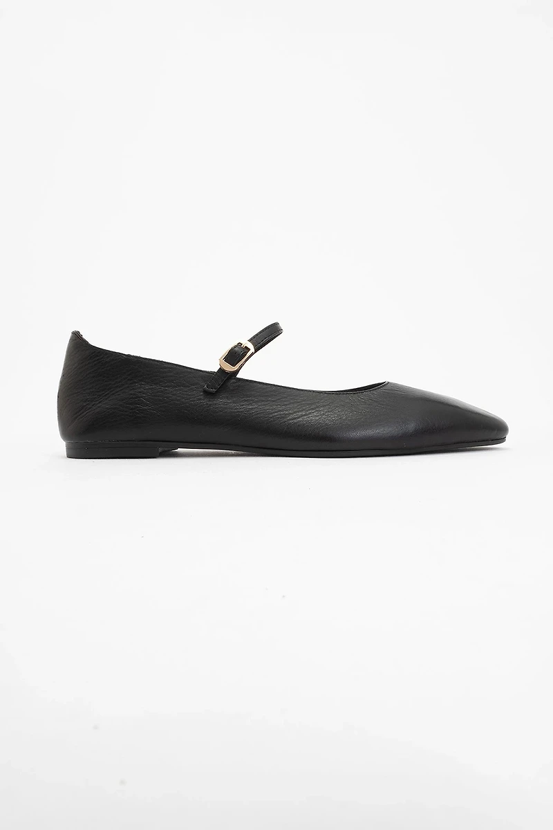 Forever & Always Womens Lara Leather Mary Jane Flats