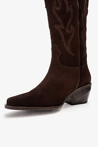 Forever & Always Womens Pietro Leather Western Knee High Boots