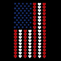 LA Pop Art Men's Cotton/Poly Blend Word T-Shirt - Heart Flag