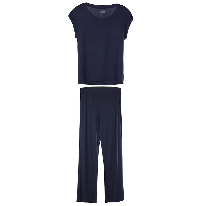MeMoi Women's Cap-Sleeve T-Shirt and Matching Pants Set