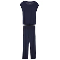MeMoi Women's Cap-Sleeve T-Shirt and Matching Pants Set