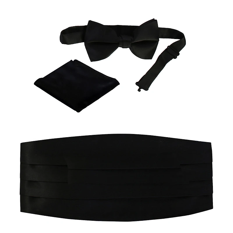 Gioberti Men's Adjustable Satin and Paisley Cummerbund Set