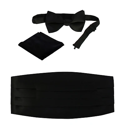 Gioberti Men's Adjustable Satin and Paisley Cummerbund Set