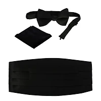 Gioberti Men's Adjustable Satin and Paisley Cummerbund Set