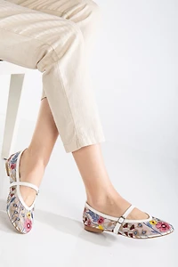 Prologue Shoes Womens Fauna Mesh Mary Jane Flats