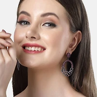 AGP PARIS Womens Diva Sparkling Red Hollow-Out Zirconia Drop Earrings