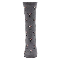 MeMoi Women's Soft Martini Cocktails Cashmere Blend Crew Socks