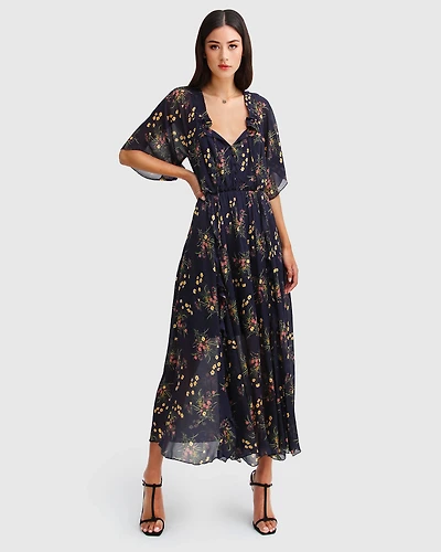 Belle & Bloom Womens Amour Amour Ruffled Midi Dress