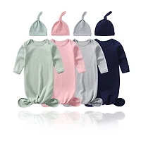 MyKids-USA Baby Sleeping Bag Hat Set Spring Summer Sleepwear Anti-Kicker Surprise Jump Swaddling Clothes