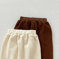 MyKids-USA Casual and Versatile Two-Piece Set: Teddy Top Pullover Pants for Baby Toddlers