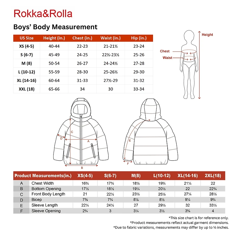 Rokka&Rolla Little & Big Kid Boys Fleece Lined Jacket