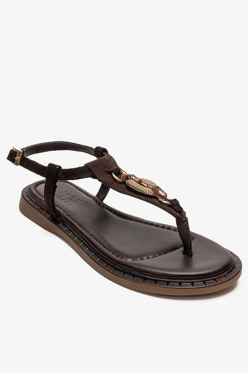 Forever & Always Womens Tiana Leather Buckled Sandals
