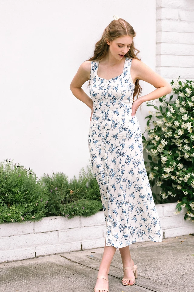 knee length dresses for ladies Arianna Floral Dress – Brandy Melville Australia main image 0