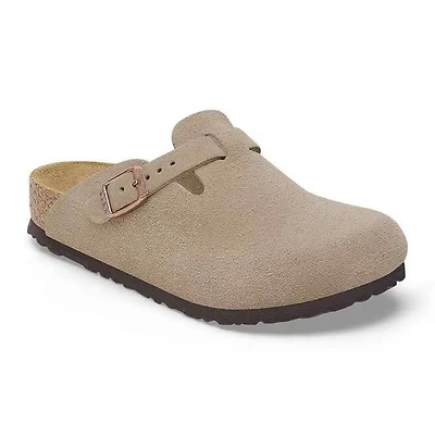 Birkenstock Kids Boston Suede Clogs - Taupe 1027875