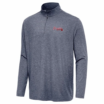 Antigua Men's Braves Hunk Quarter Zip Pullover