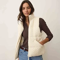 Marine Layer Women's Alba Cable Knit Reversible Puffer Vest