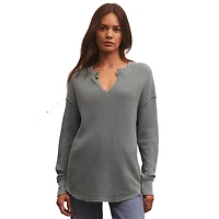 Z Supply Women's Driftwood thermal Long Sleeve Top