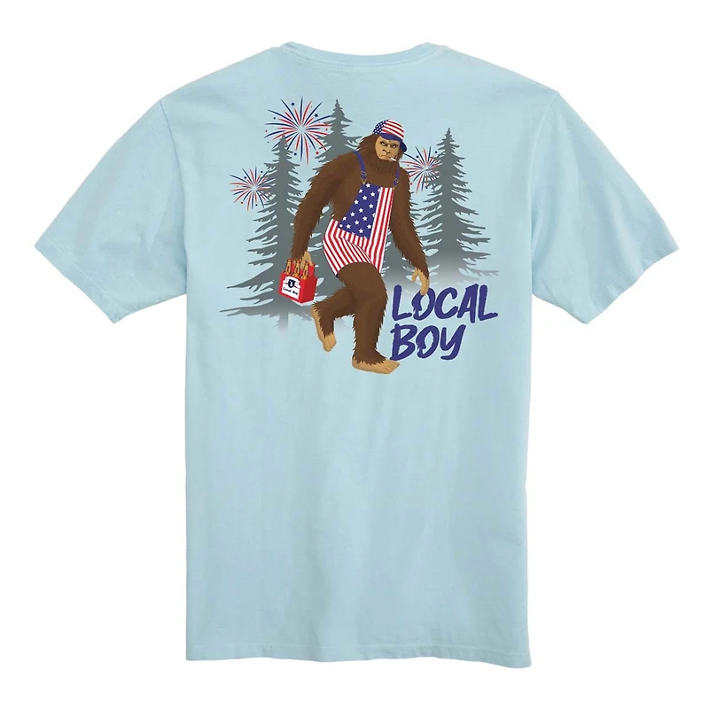 Local Boy Men's Patriotic Squatch Short Sleeve Tee