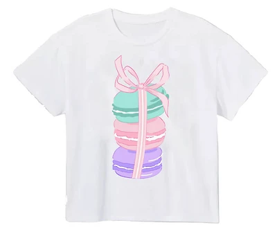 Azarhia Girls Macaroon White Boxy Tee